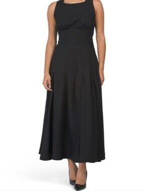Rachel Zoe Black Sleeveless Maxi Gown Linen/Viscose Sz 8